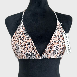 Animal Print Halter Bikini Top Lahana Swim AU XL/US 10